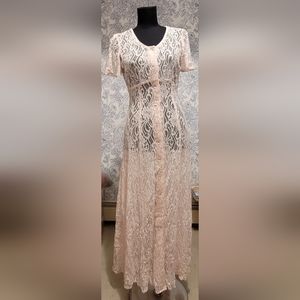 Vintage All That Jazz Lace Button Up Dress